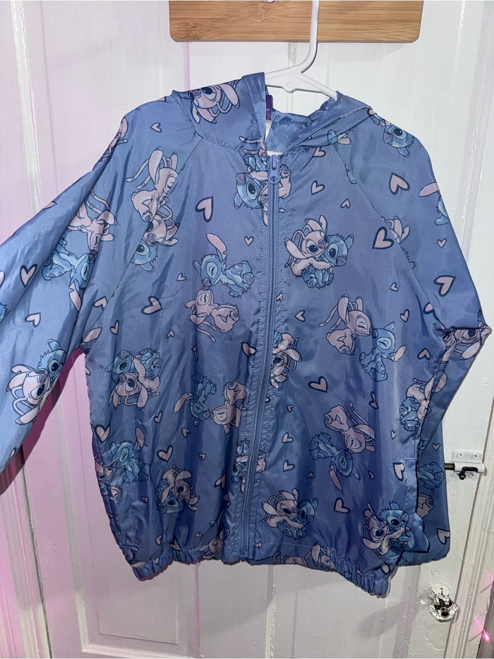 Disney Purple-Blue Character Hooded Raincoat